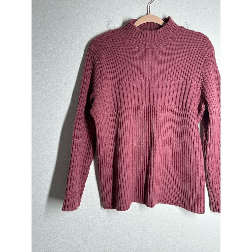 TBS Women’s Wool Blend Knit Ribbed Turtleneck Sweater Size 42 EU/ L US Dust Pink